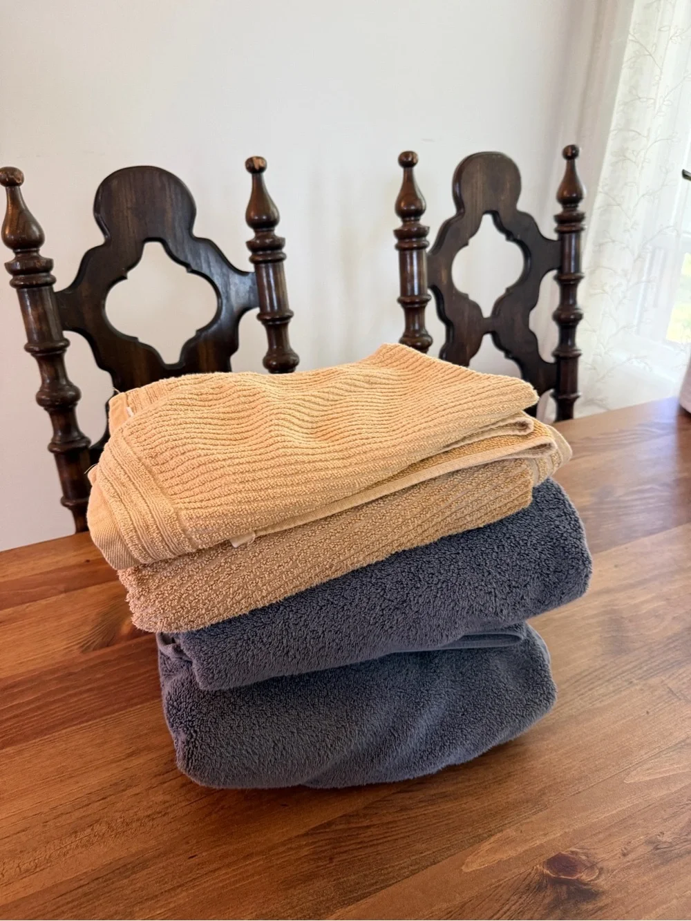 Brooks Brothers Gray and Mustard Towel with Brand Tag